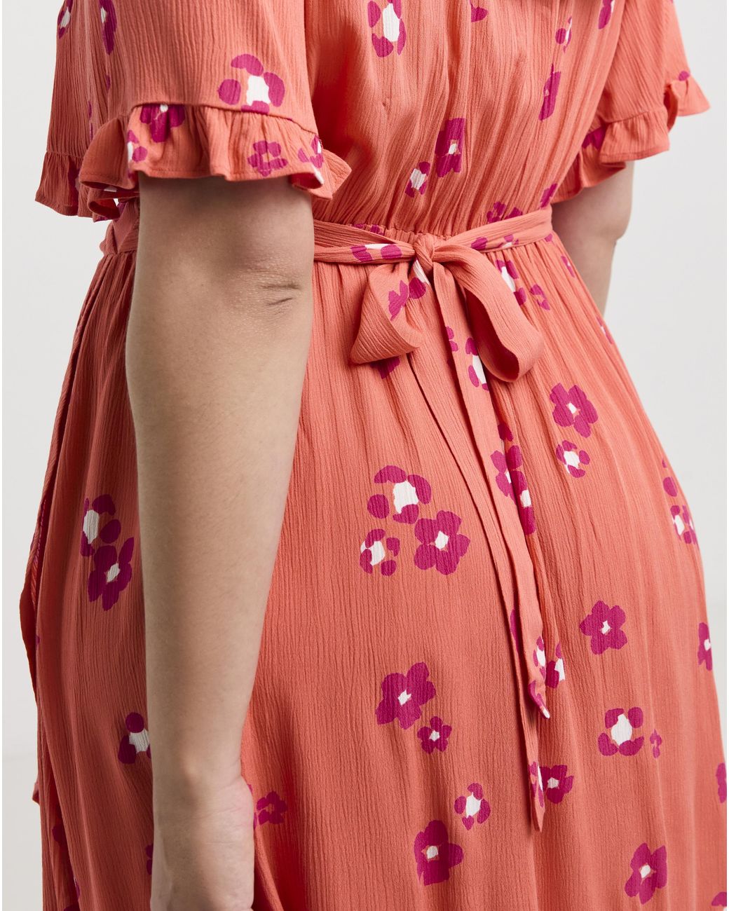 Simply Be Red Crinkle Wrap Midi Dress