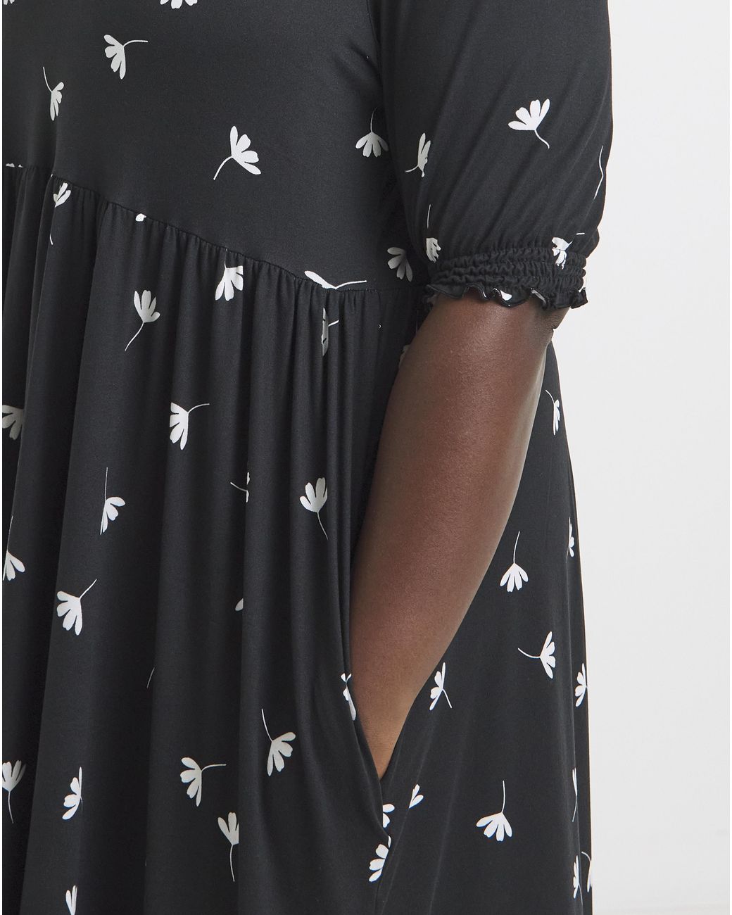 Simply Be White Ditsy Supersoft Midi Dress