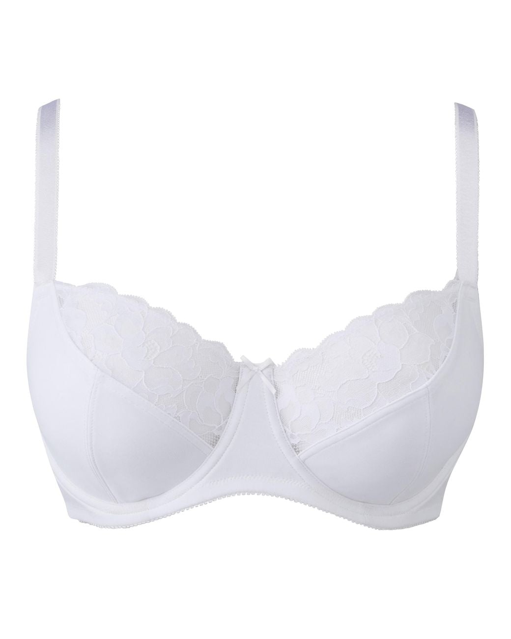 Pretty Secrets White Ivy Lace Basic Balcony Bra