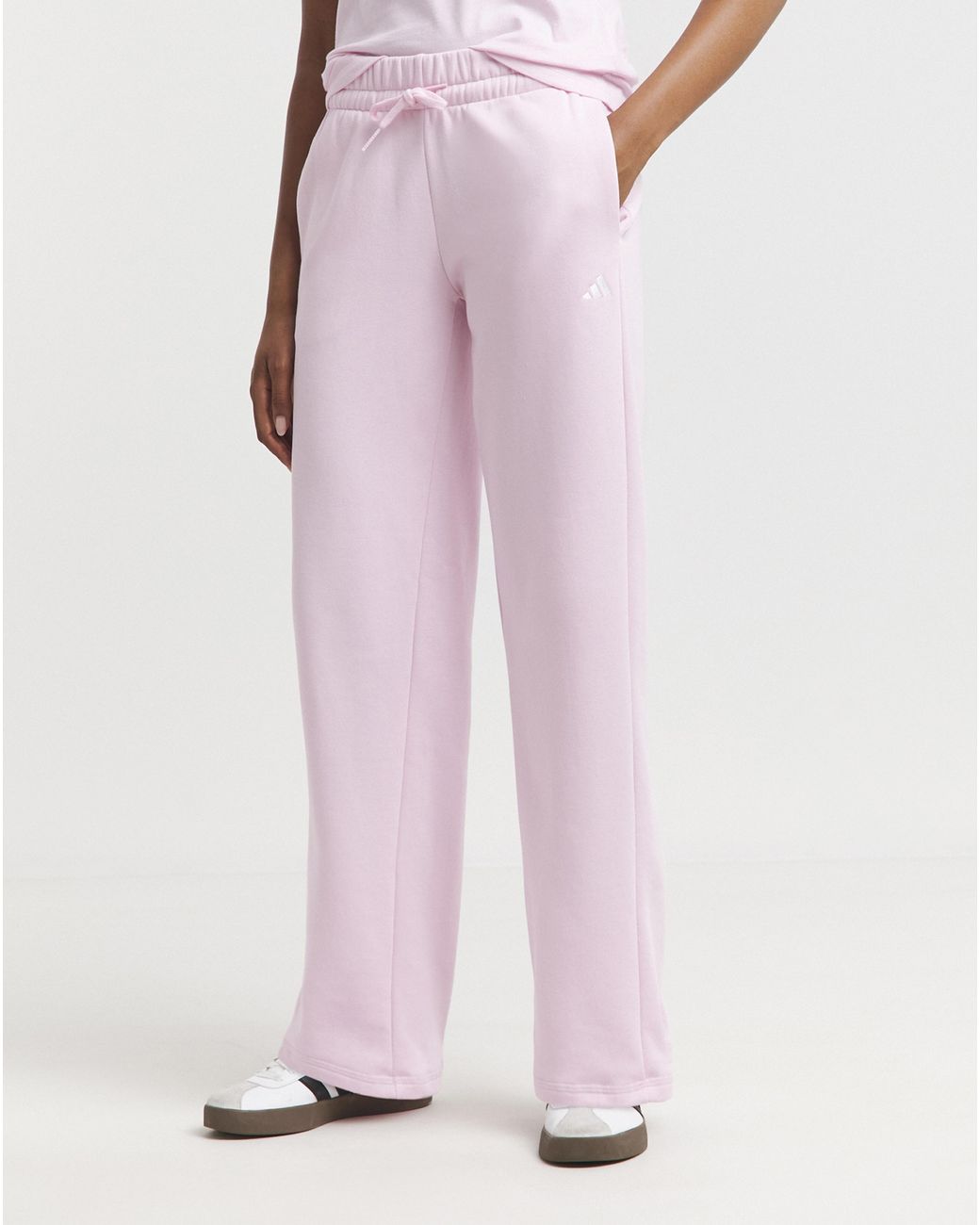 Adidas Pink Small Logo Fleece Joggers