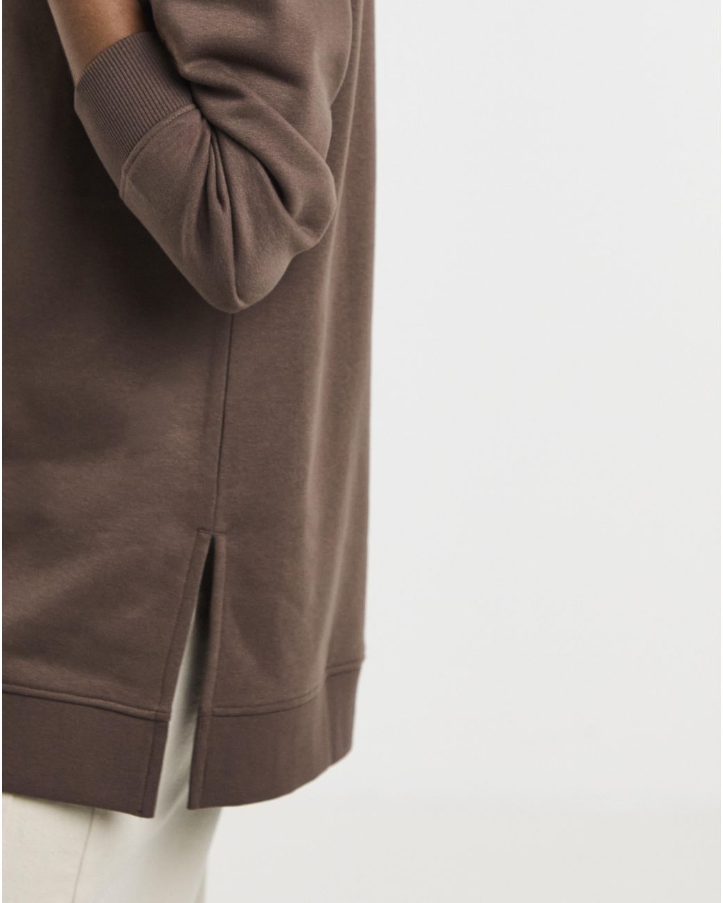 Simply Be Brown Side Split Sweatshirt Tunic