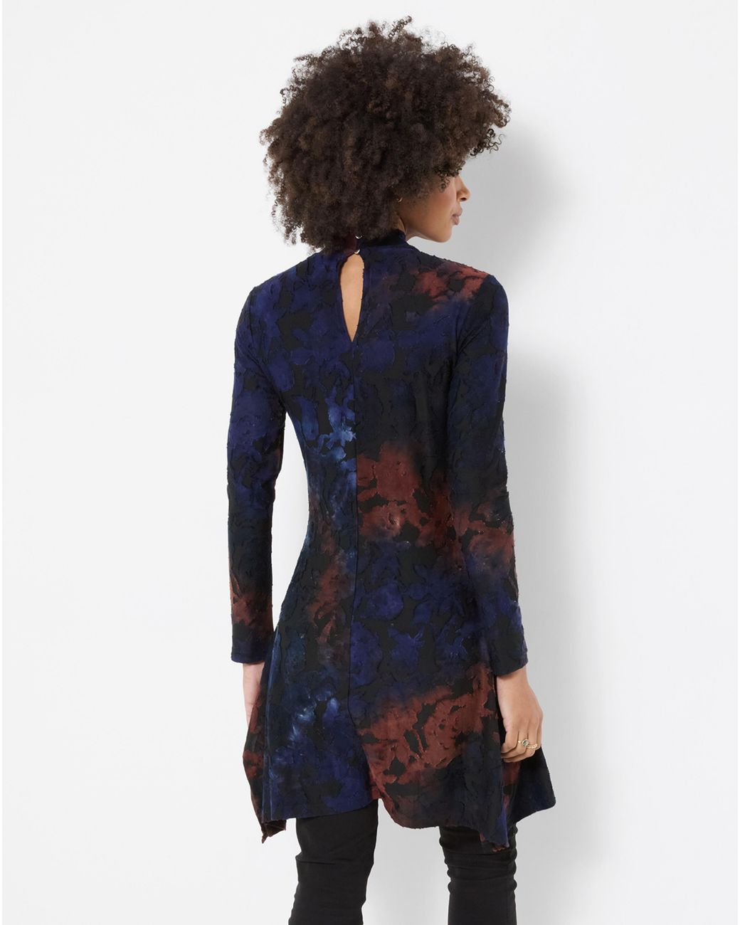 Joe Browns Blue High Neck Floral Tunic Top