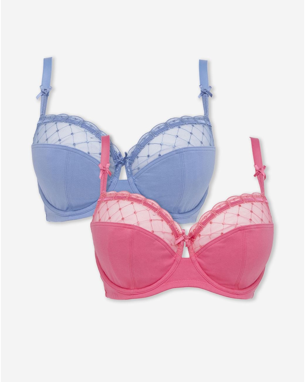 Pretty Secrets 2 Pack Rachel Embroidered Balcony Bras