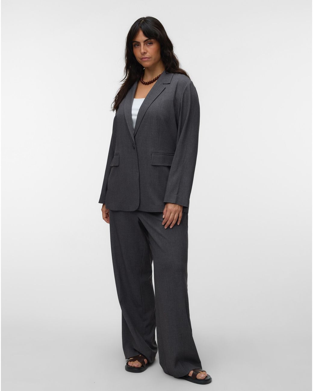 Vero Moda Gray Texas Loose Blazer
