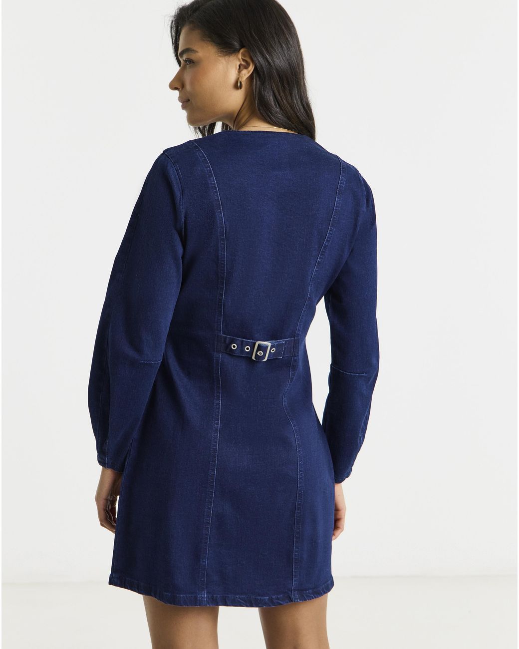 Simply Be Blue V Neck Mini Denim Dress