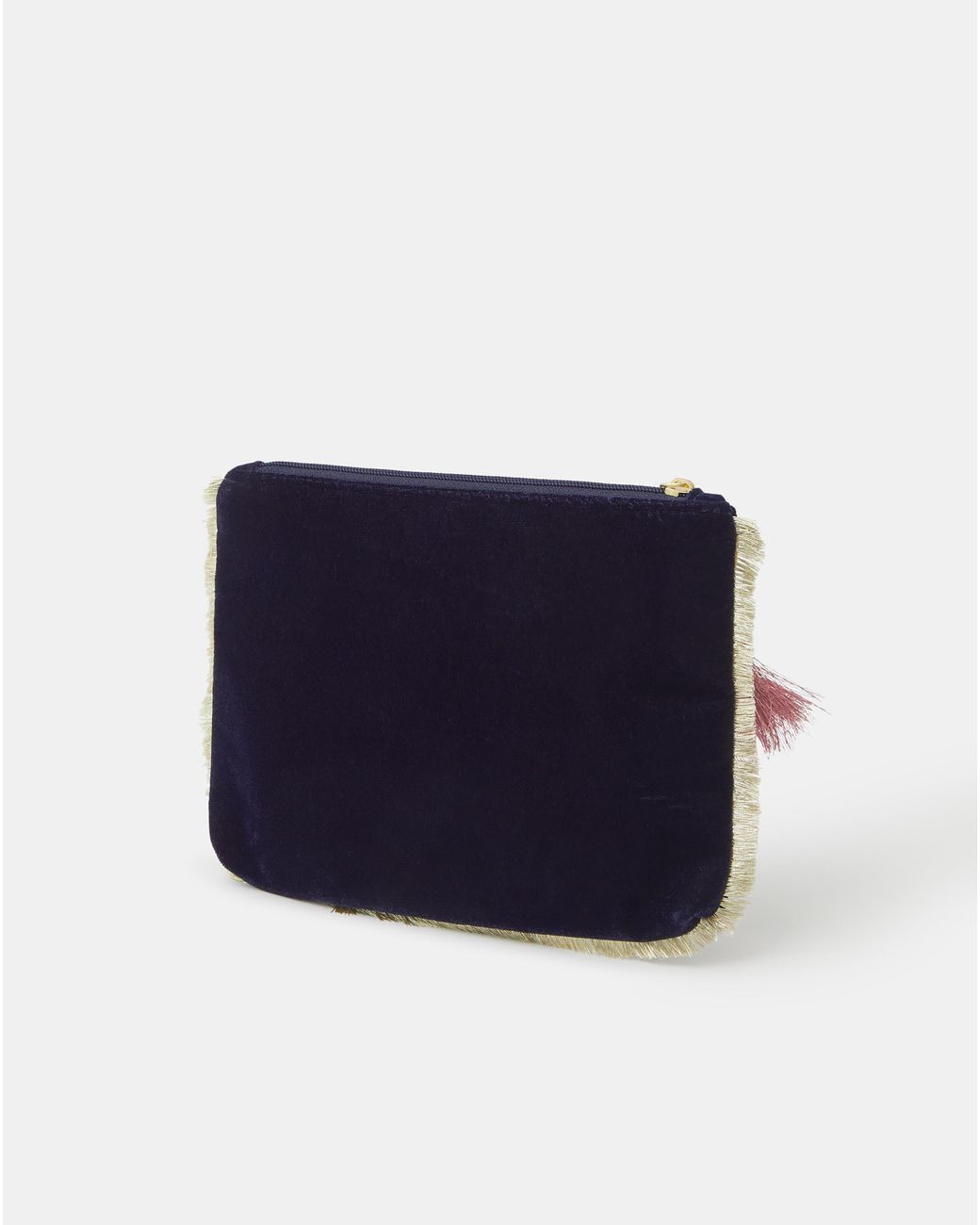 Accessorize Blue Initial Velvet Pouch