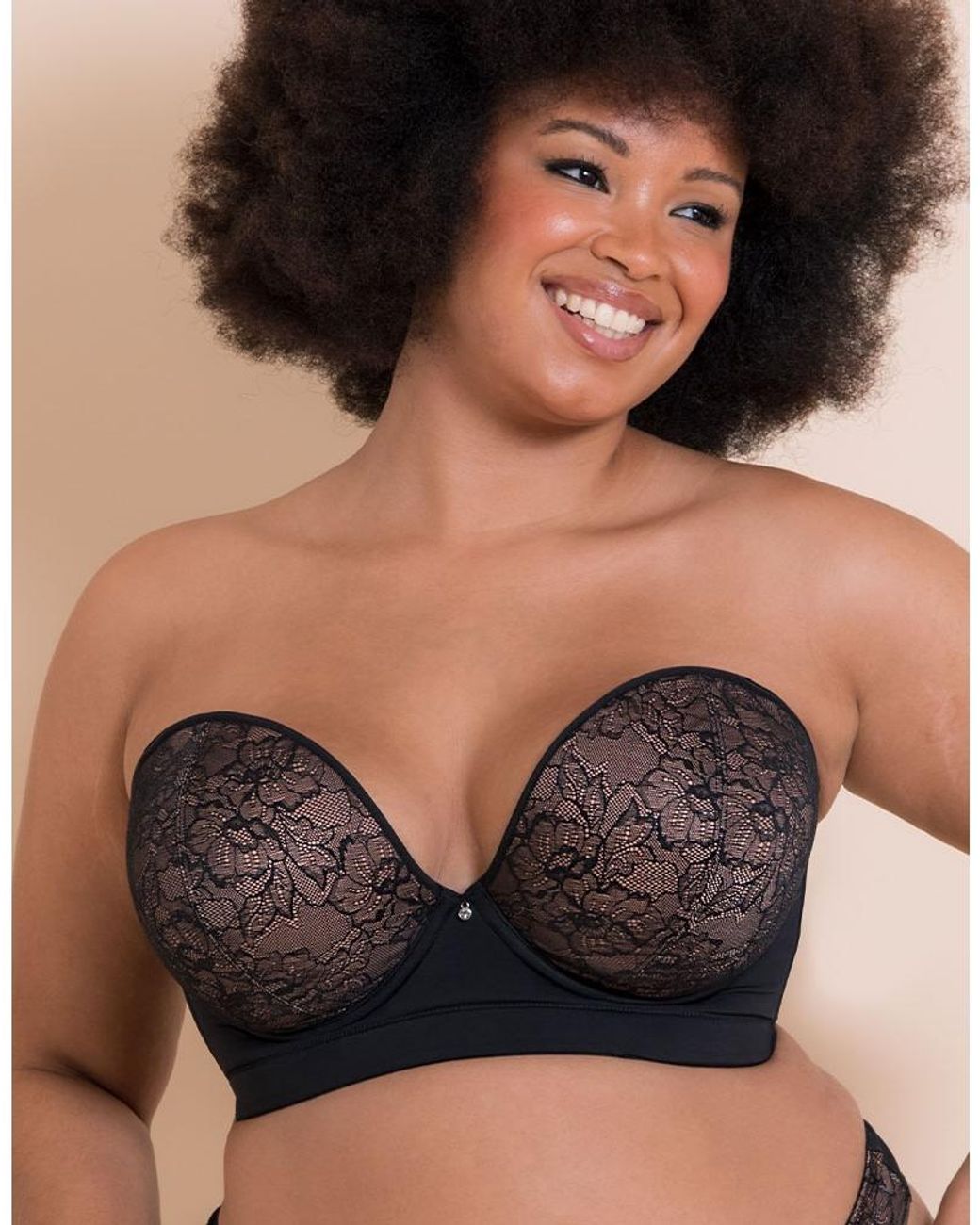 Curvy Kate Black Hey Girls Strapless Bra