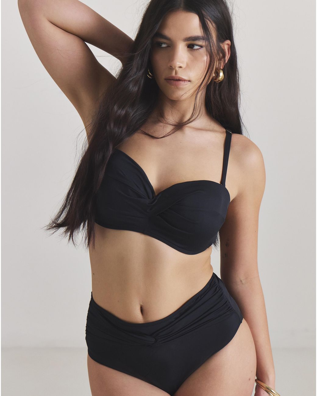 MAGISCULPT Black Twist Front Bikini Top