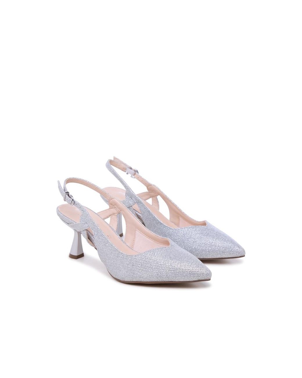 Paradox London White Glamora Wide Fit Heels