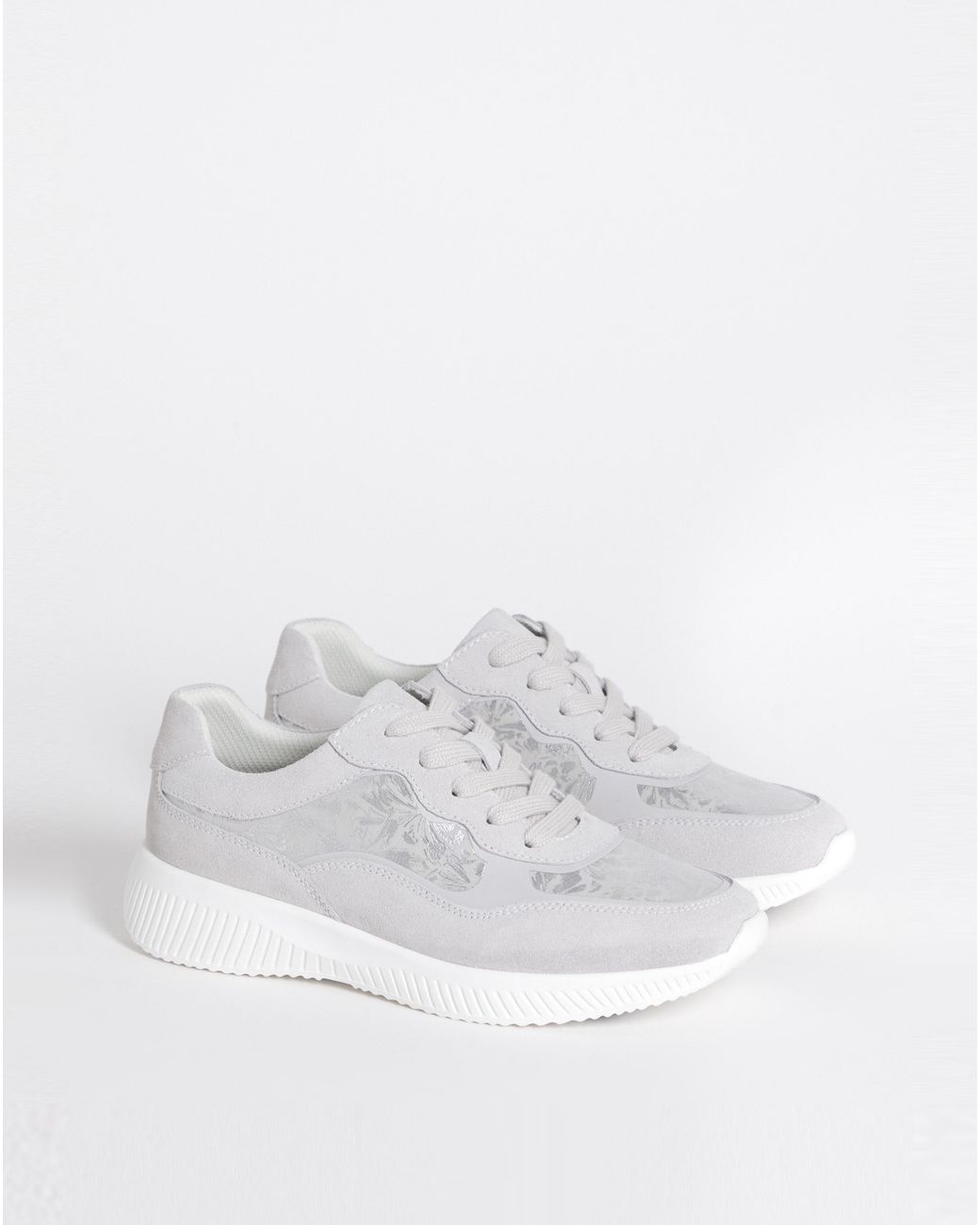 Heavenly Soles Natural Lace Up Trainer Detail E Fit