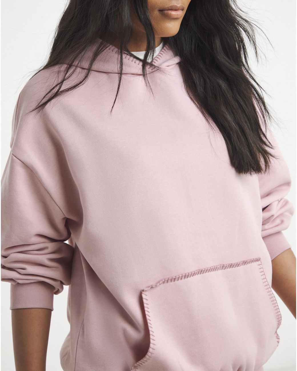 Simply Be Pink Whipstitch Hoodie