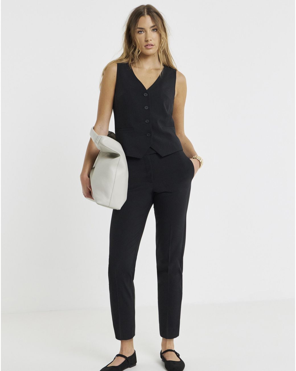 Simply Be White Magisculpt Tapered Leg Regular