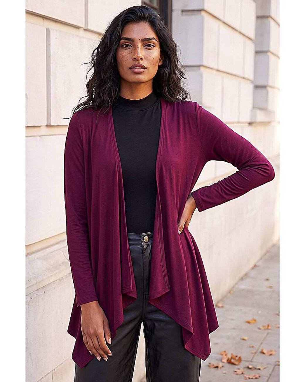 Roman Red Roman Waterfall Stretch Cardigan