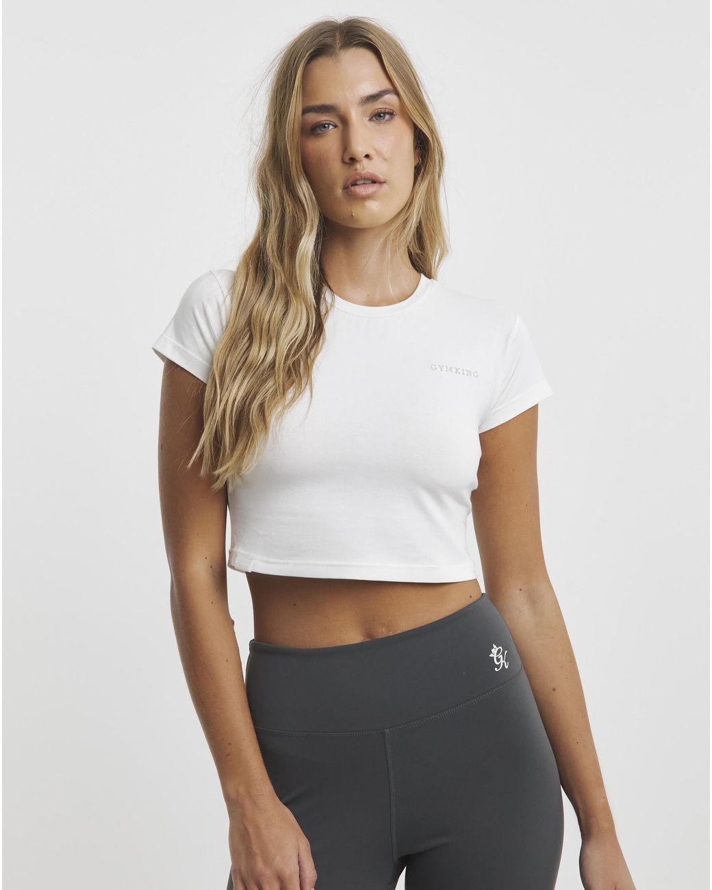 Gym King White 365 Crop Jersey T-Shirt