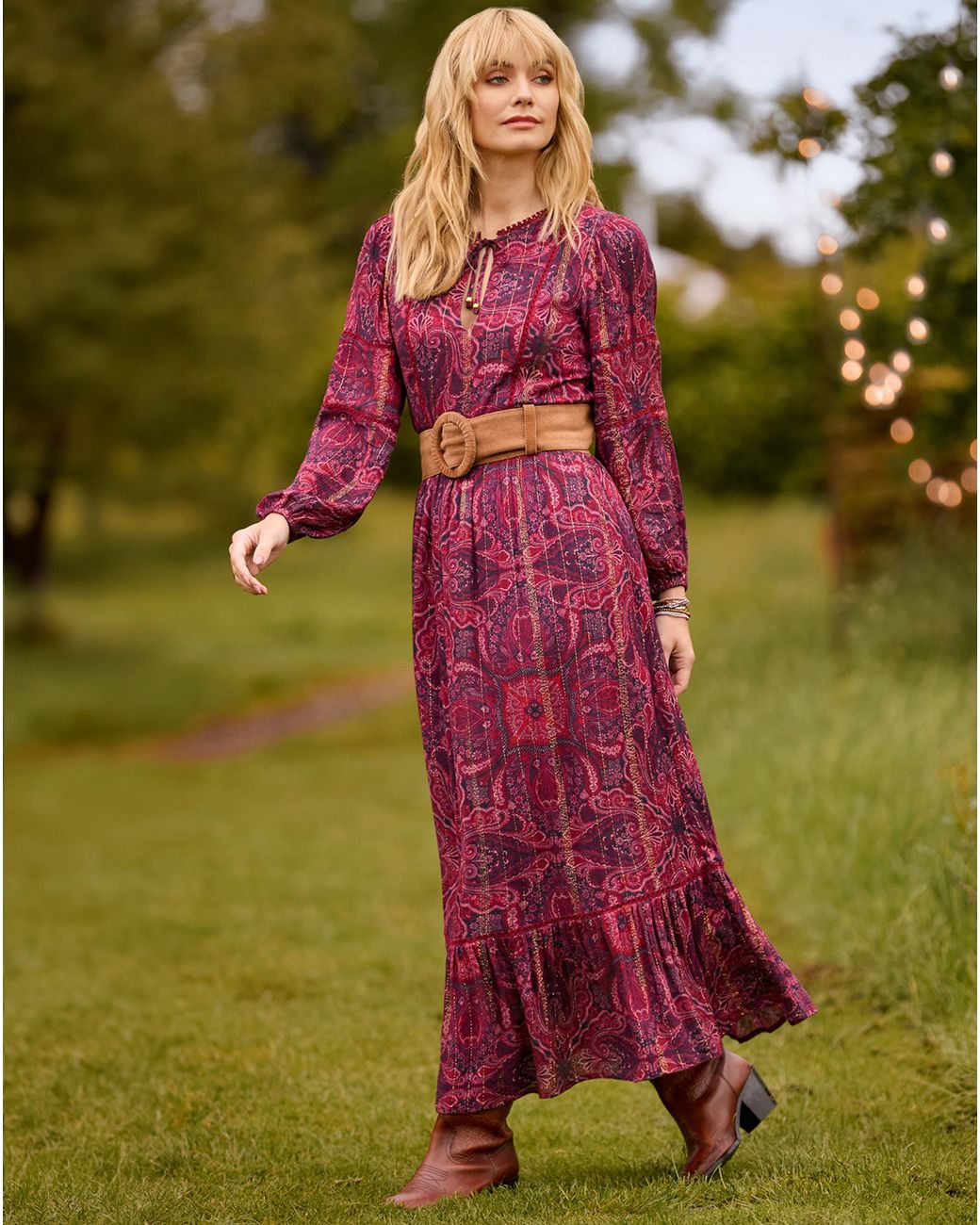 Joe Browns Green Long Sleeve Maxi Dress
