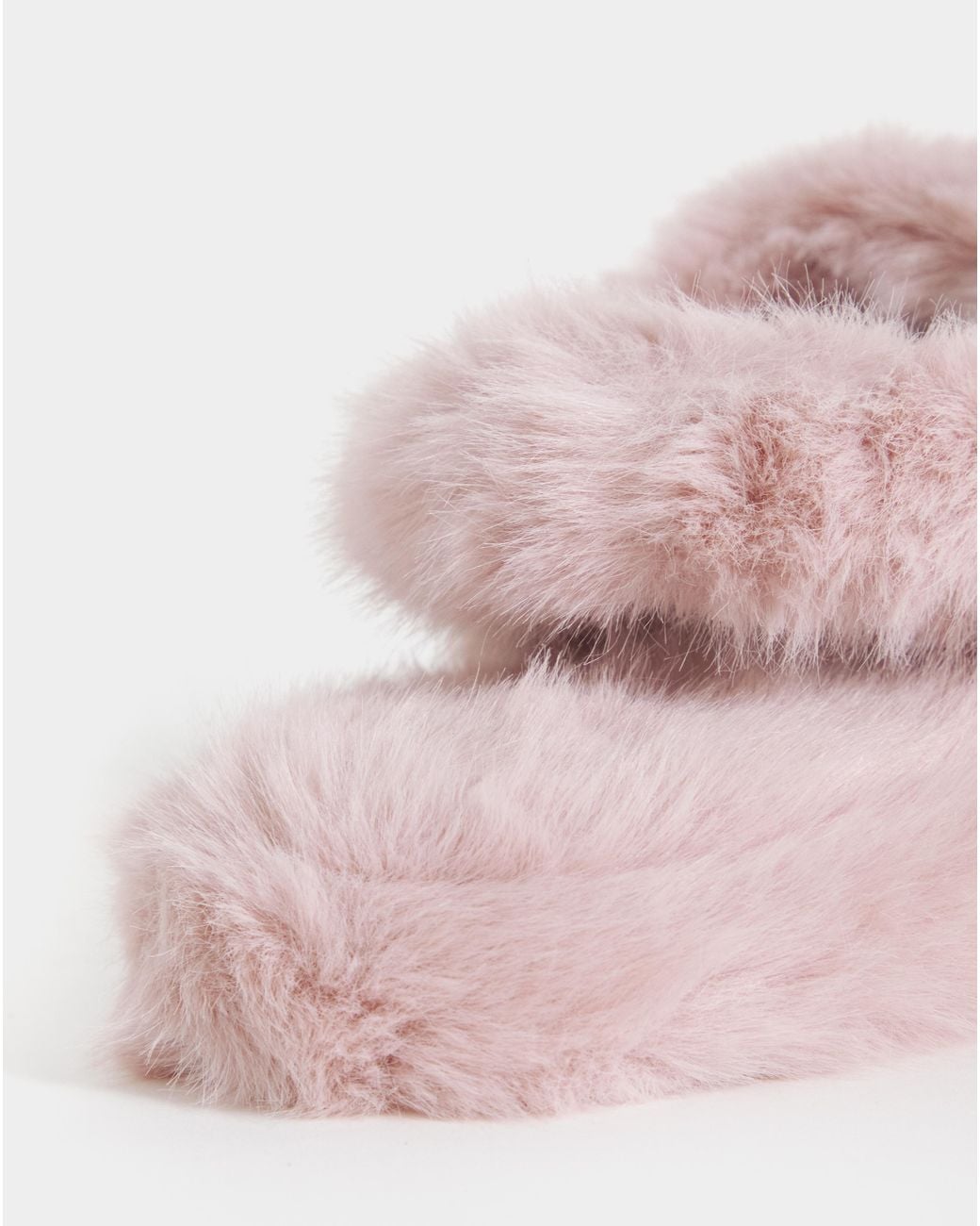 Simply Be Pink Fluffy Slingback Slipper Extra Wide