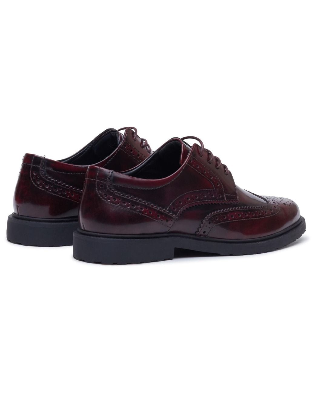 Hush Puppies Blue Verity Hi-Shine Brogue