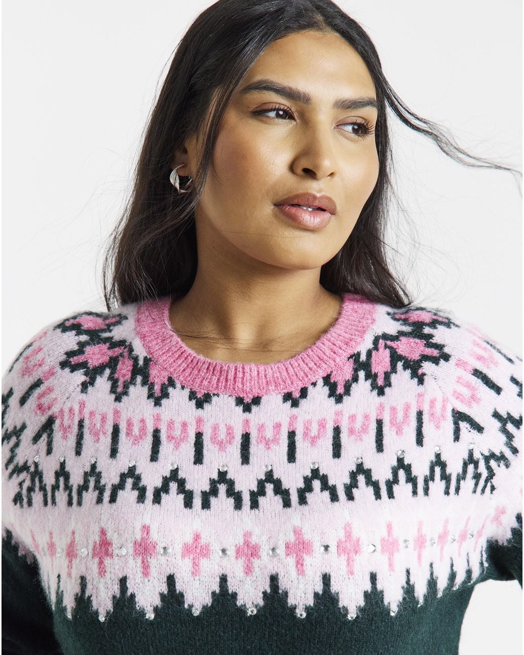 Simply Be Blue Diamante Jumper