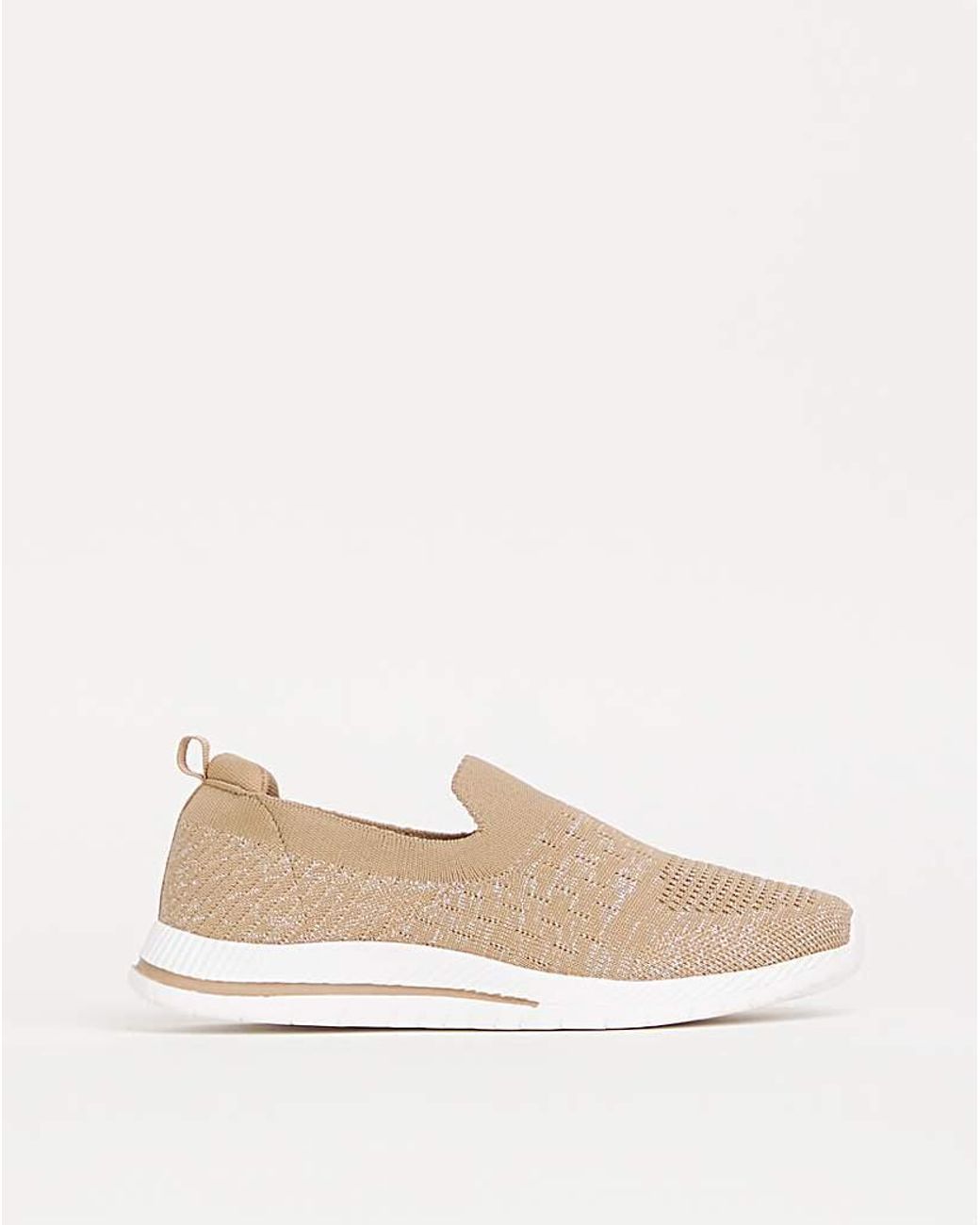 Cushion Walk Natural Slip On Trainers E Fit