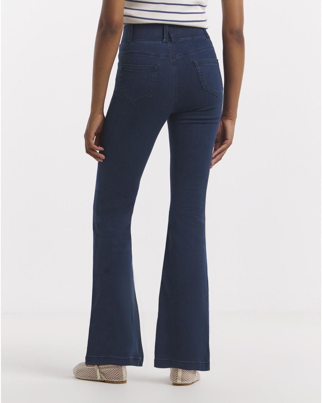 Simply Be White Flared Pull On Jeggings