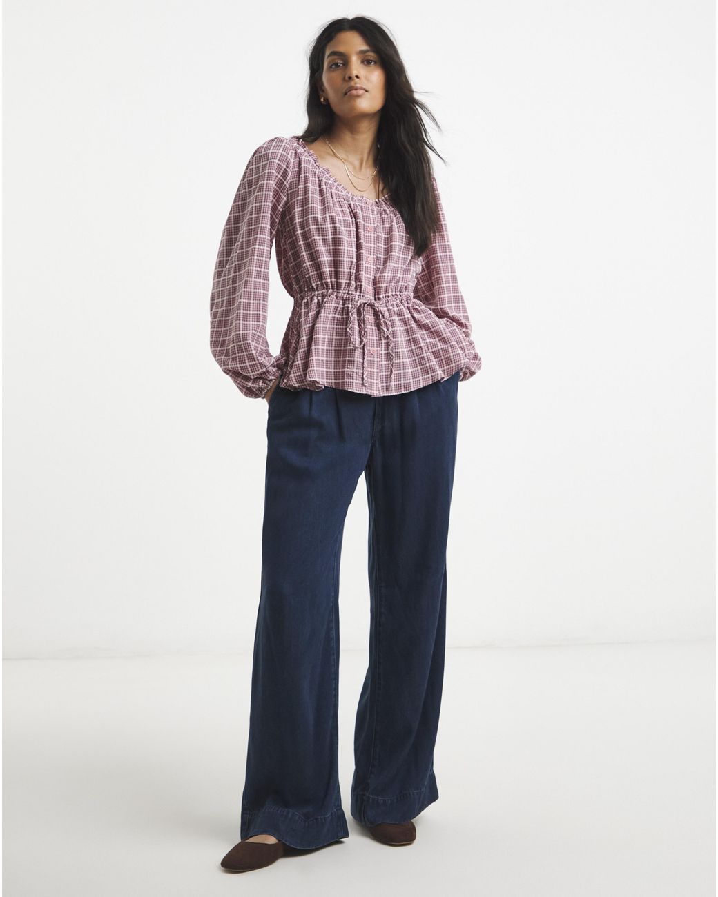 Simply Be Multicolor Cinch Waist Blouse