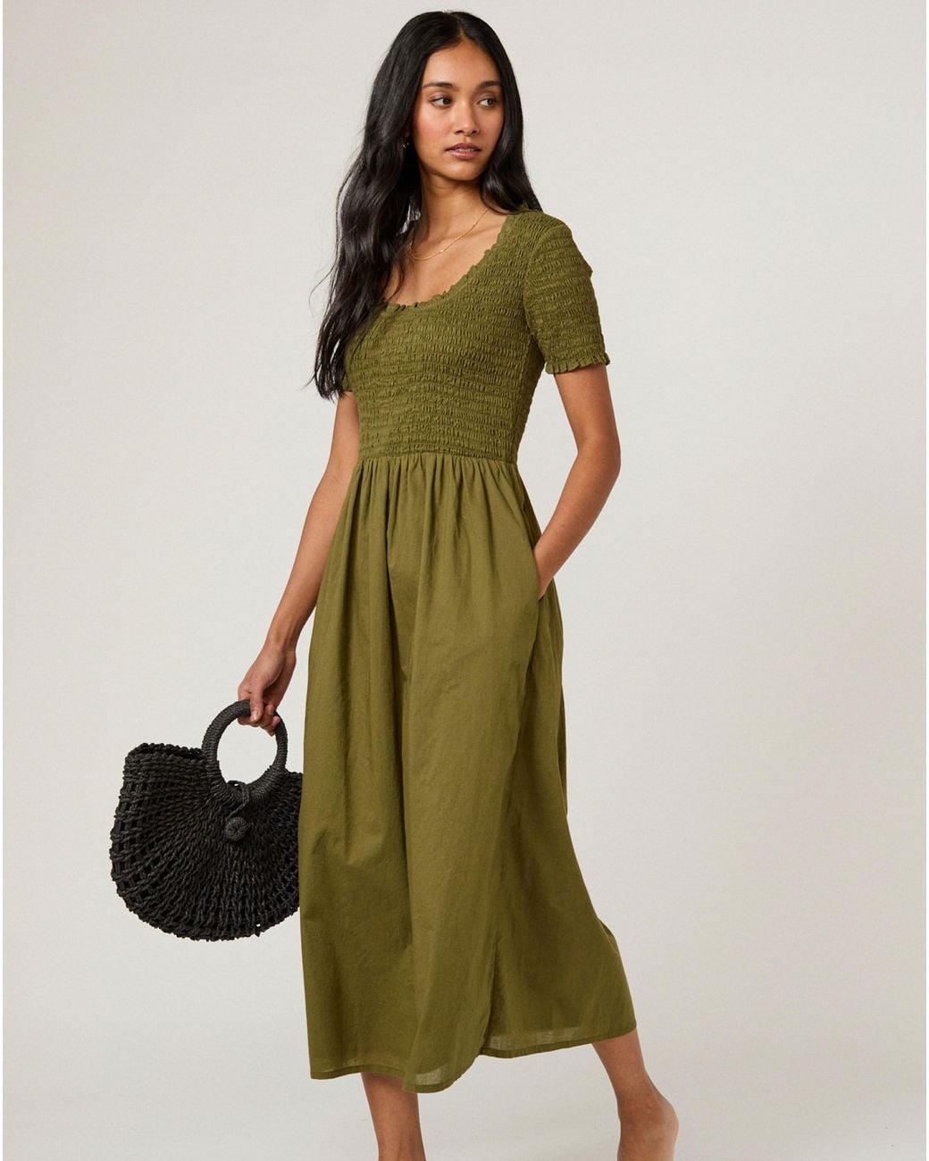 Nobody's Child Green Nc Zita Midi Dress