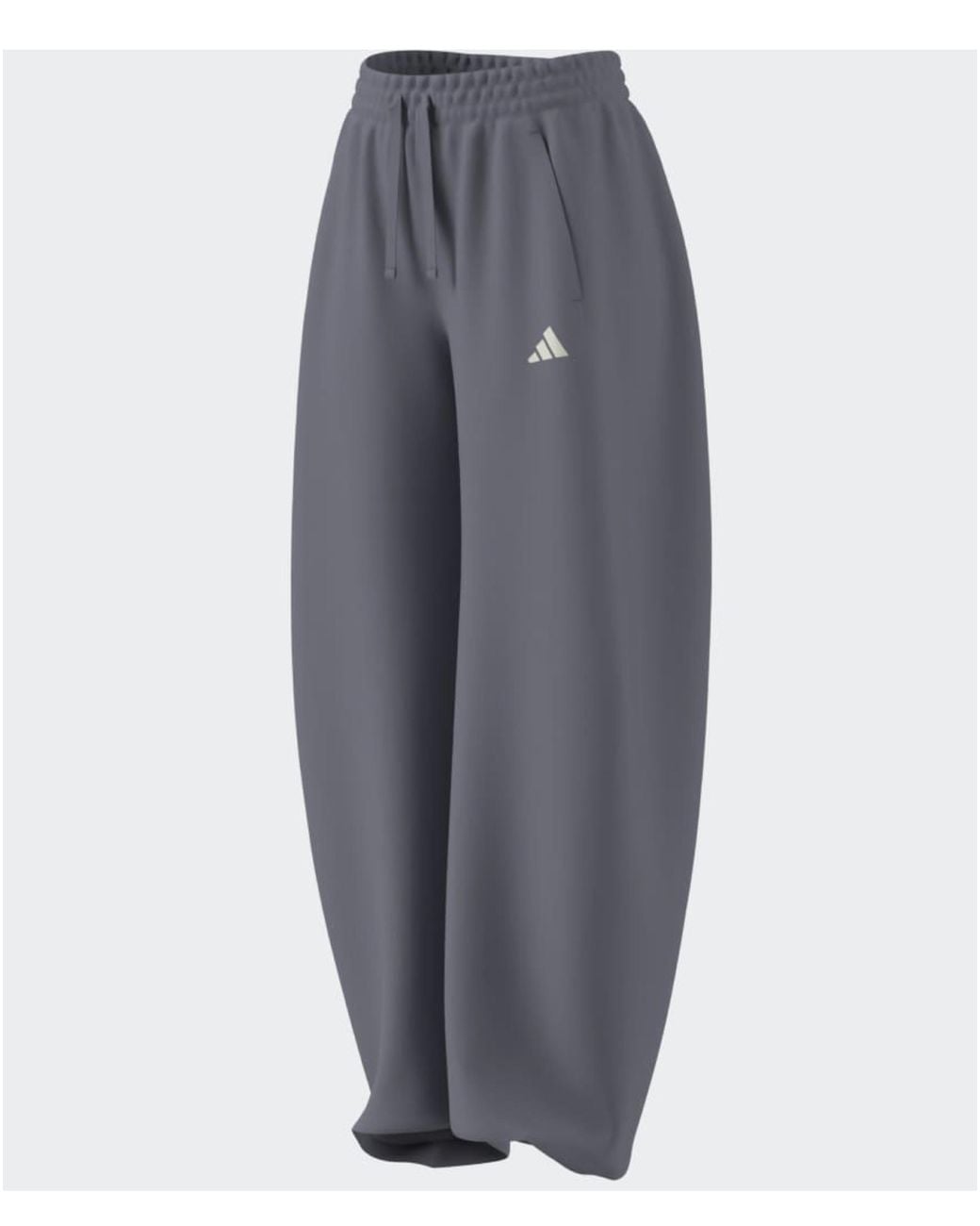 Adidas Gray 3 Stripes Studio Barrel Leg Pants