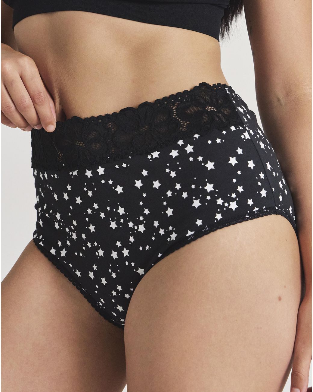 Pretty Secrets Black 4 Pack Full Briefs