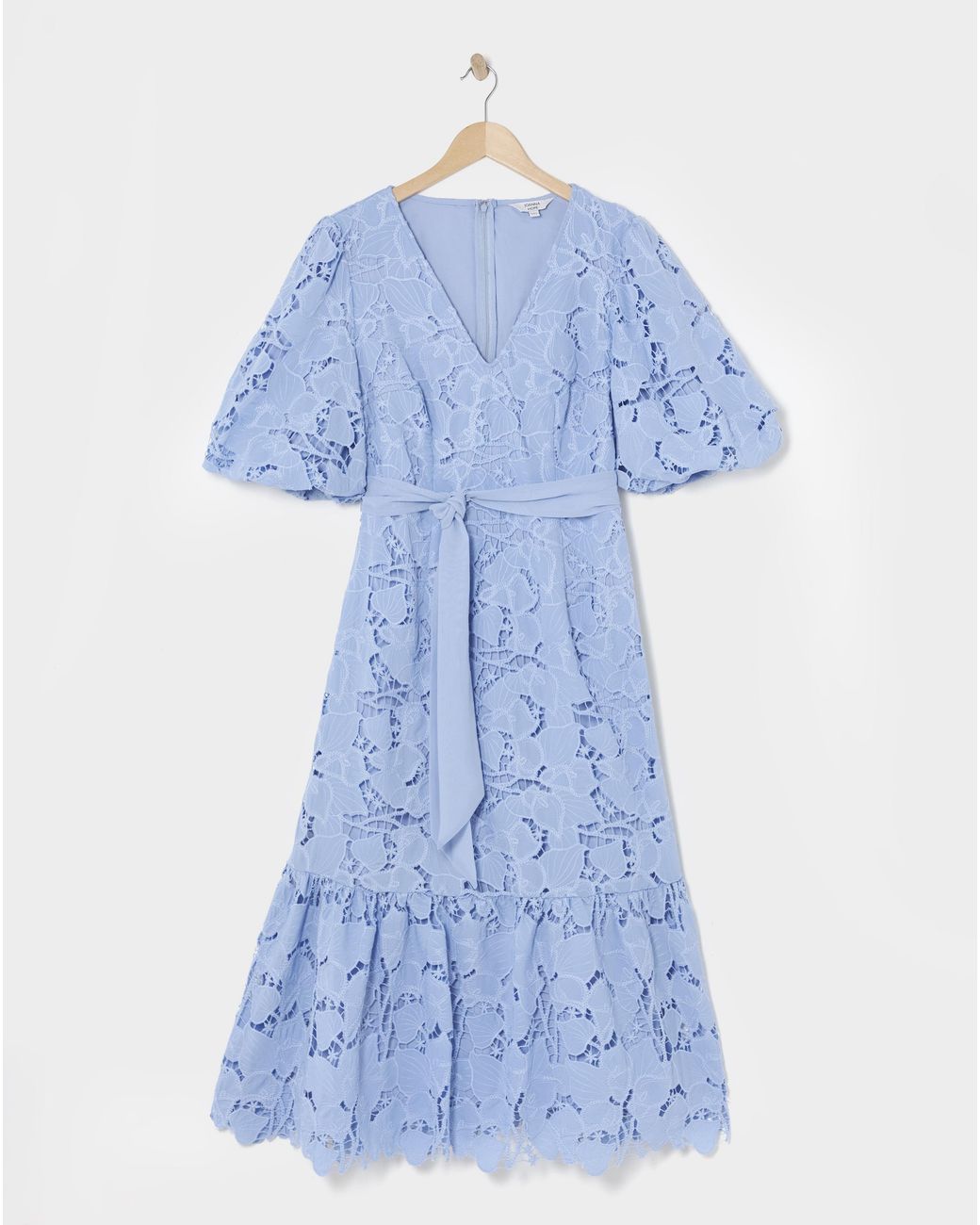 Joanna Hope Blue Blouson Sleeve Lace Dress