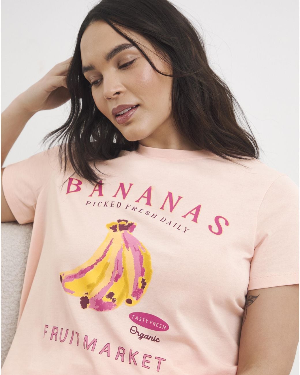 Simply Be Pink Banana Pj Set