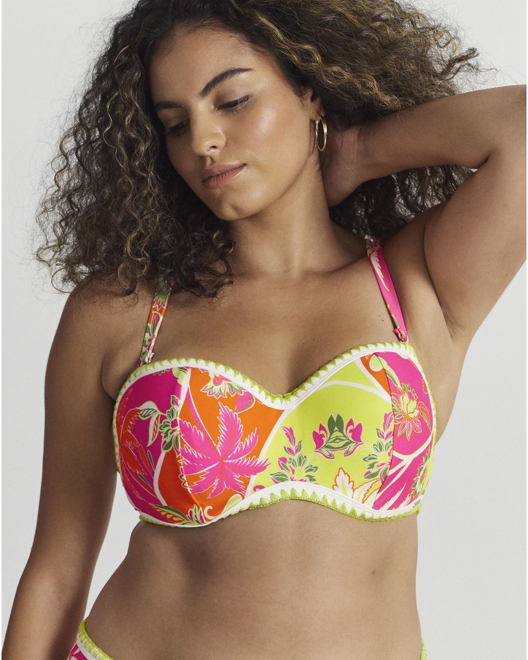Figleaves Red Frida Bandeau Bikini Top
