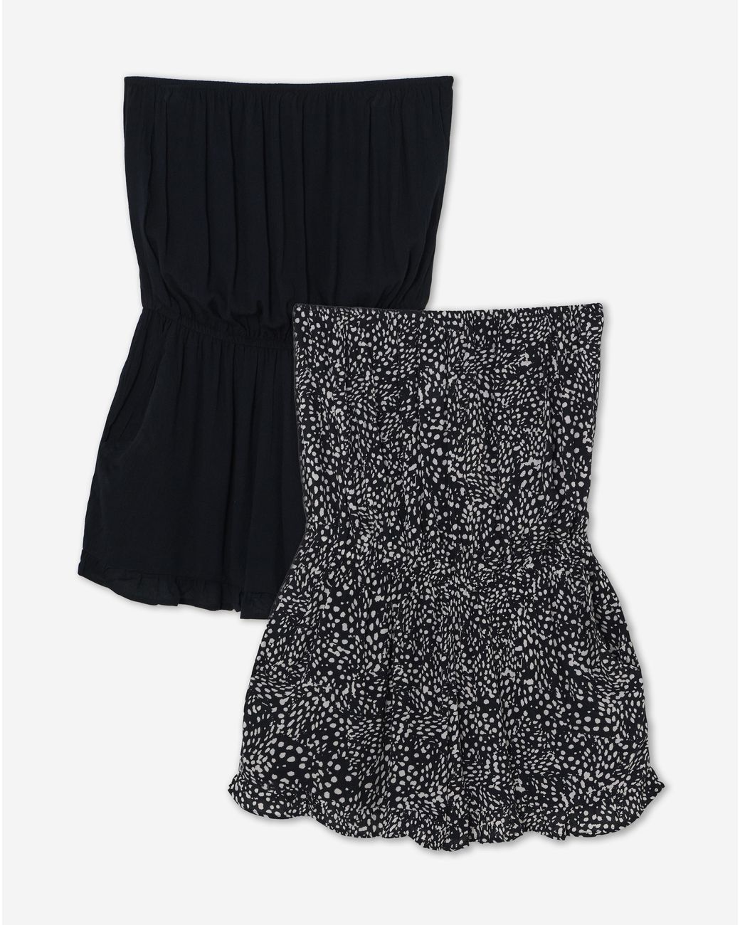 Beach To Beach Black 2 Pack Value Bandeau Beach Playsuits
