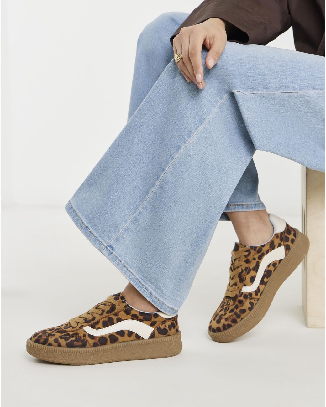 Simply Be Blue Chunky Retro Trainer Extra Wide