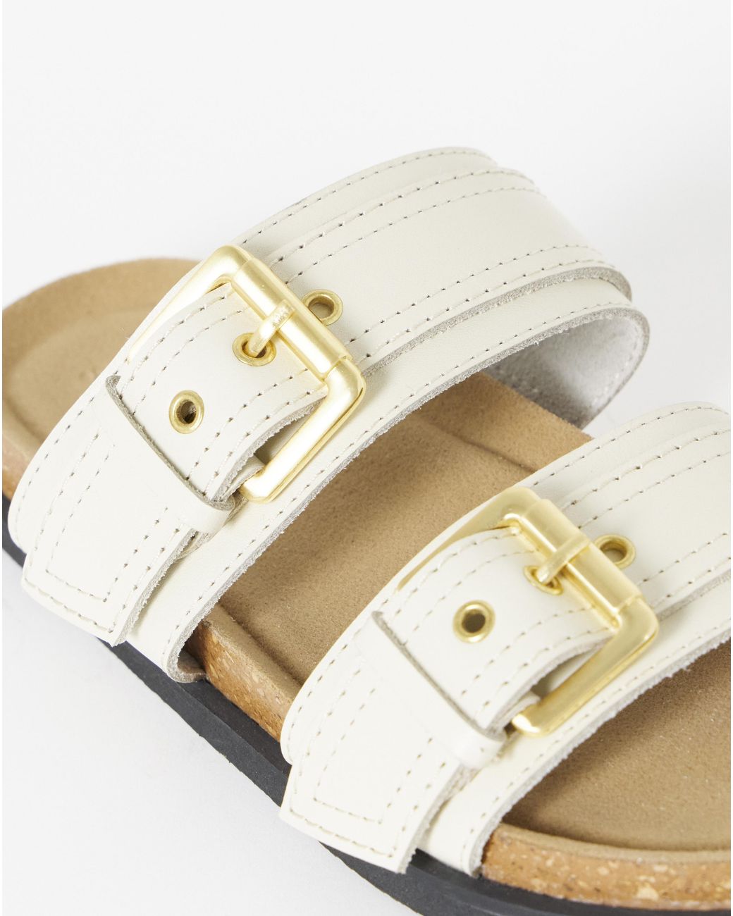 Simply Be Natural Two Strap Buckle Sandals Wide Fit