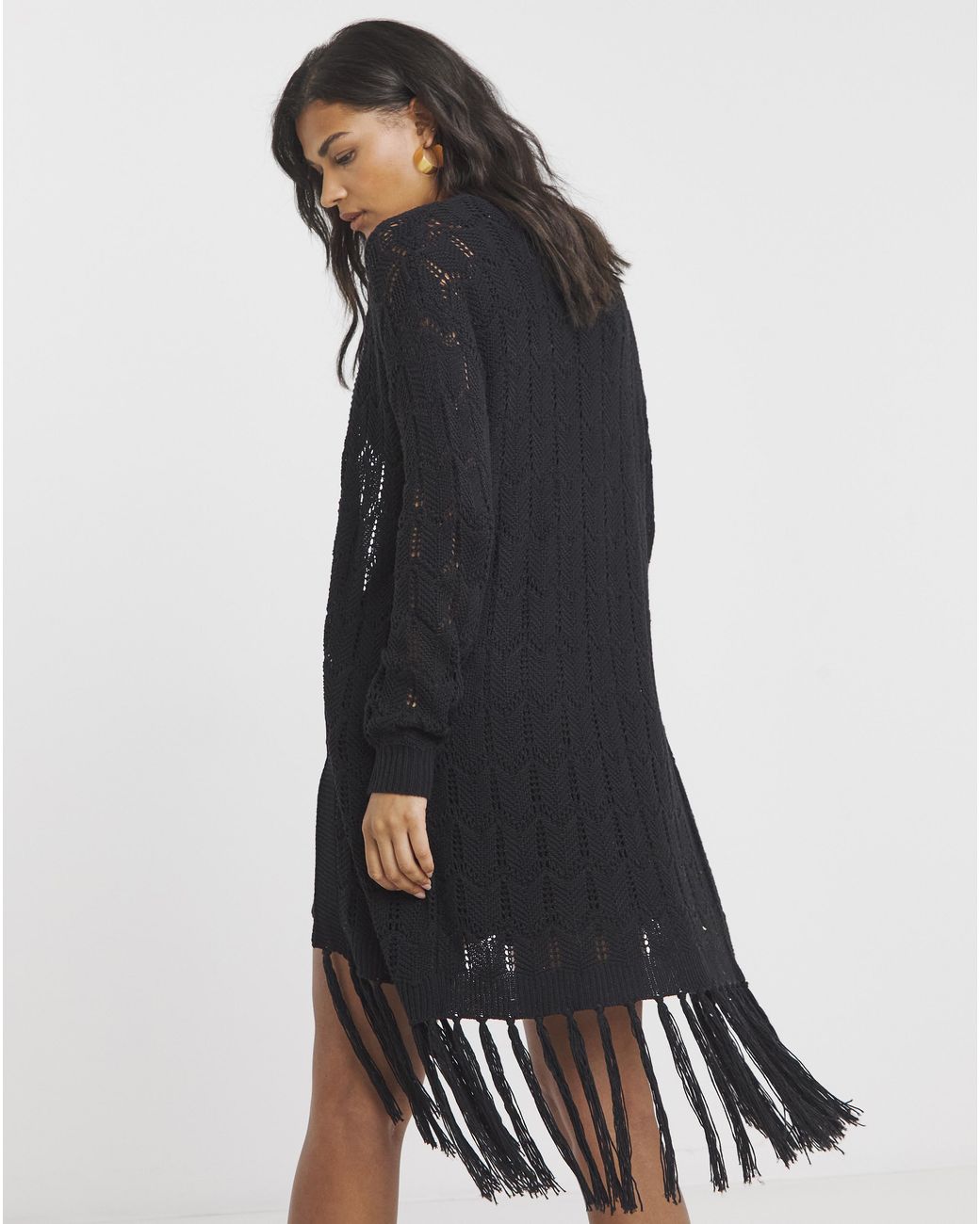 Simply Be Blue Fringe Cardigan