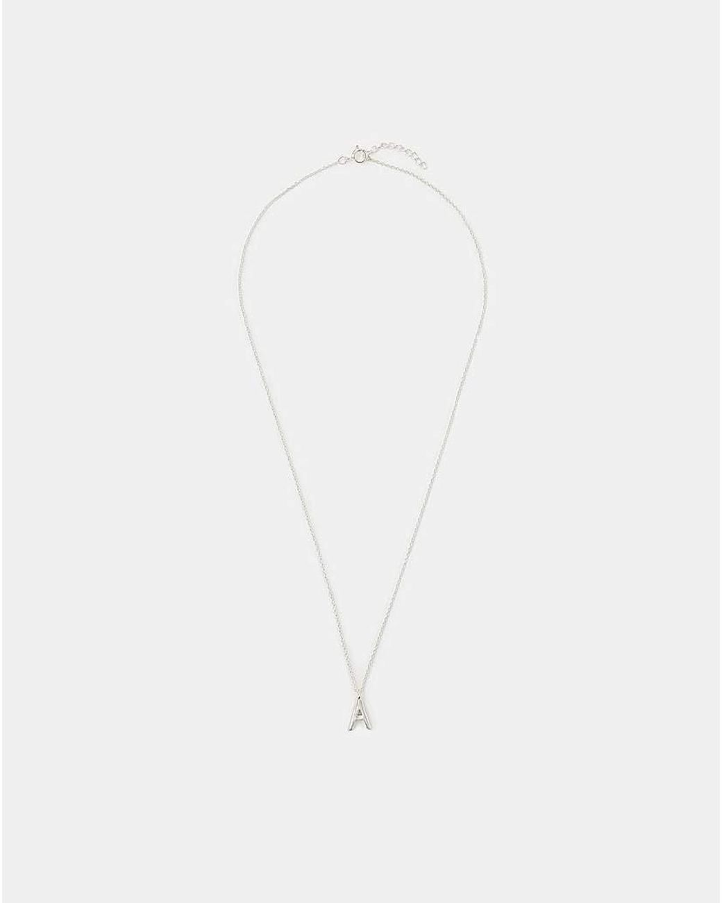 Accessorize White Initial Pendant Necklace
