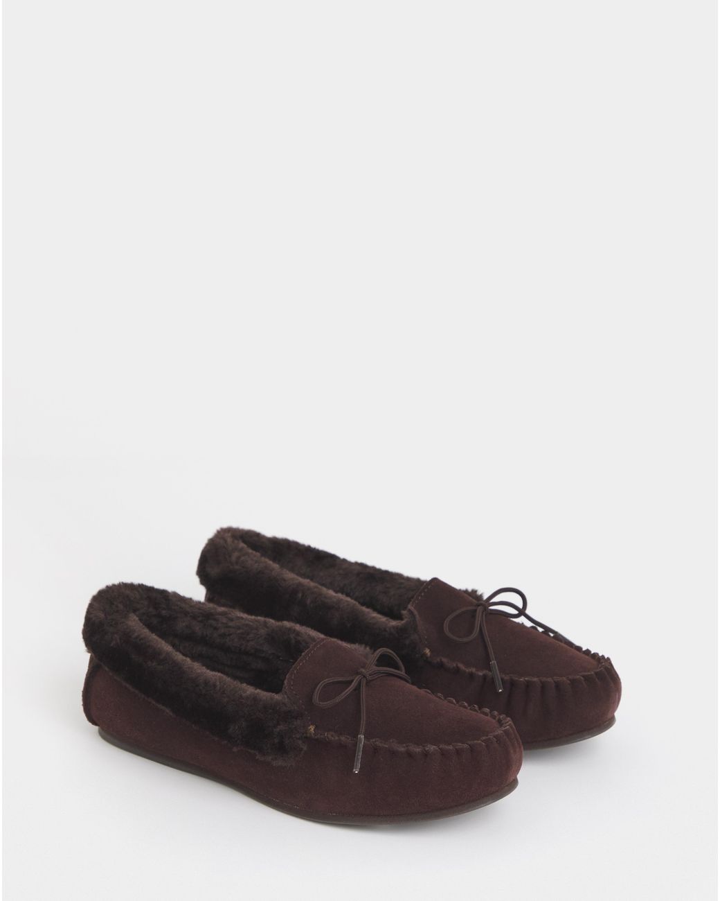 Heavenly Soles Brown Moccasin Slippers Eee Fit