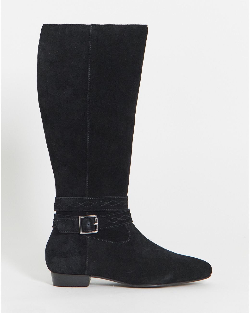 Simply Be Red Suede Knee High Boot Wide C