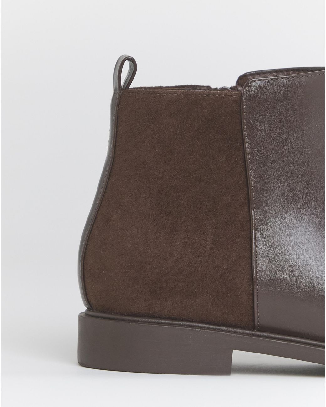 JD Williams Brown Classic Mixed Material Ankle Boot Eee