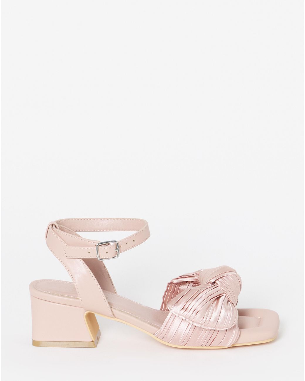 Simply Be Blue Side Bow Heels Wide Fit