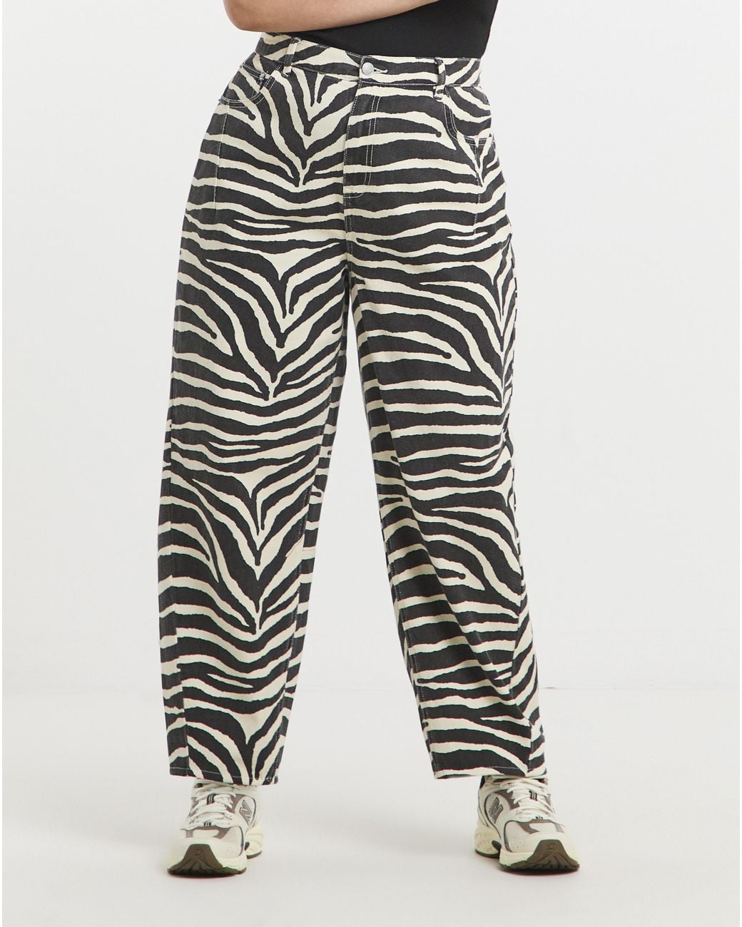 Simply Be Multicolor Sbe Print Denim Barrel Jeans
