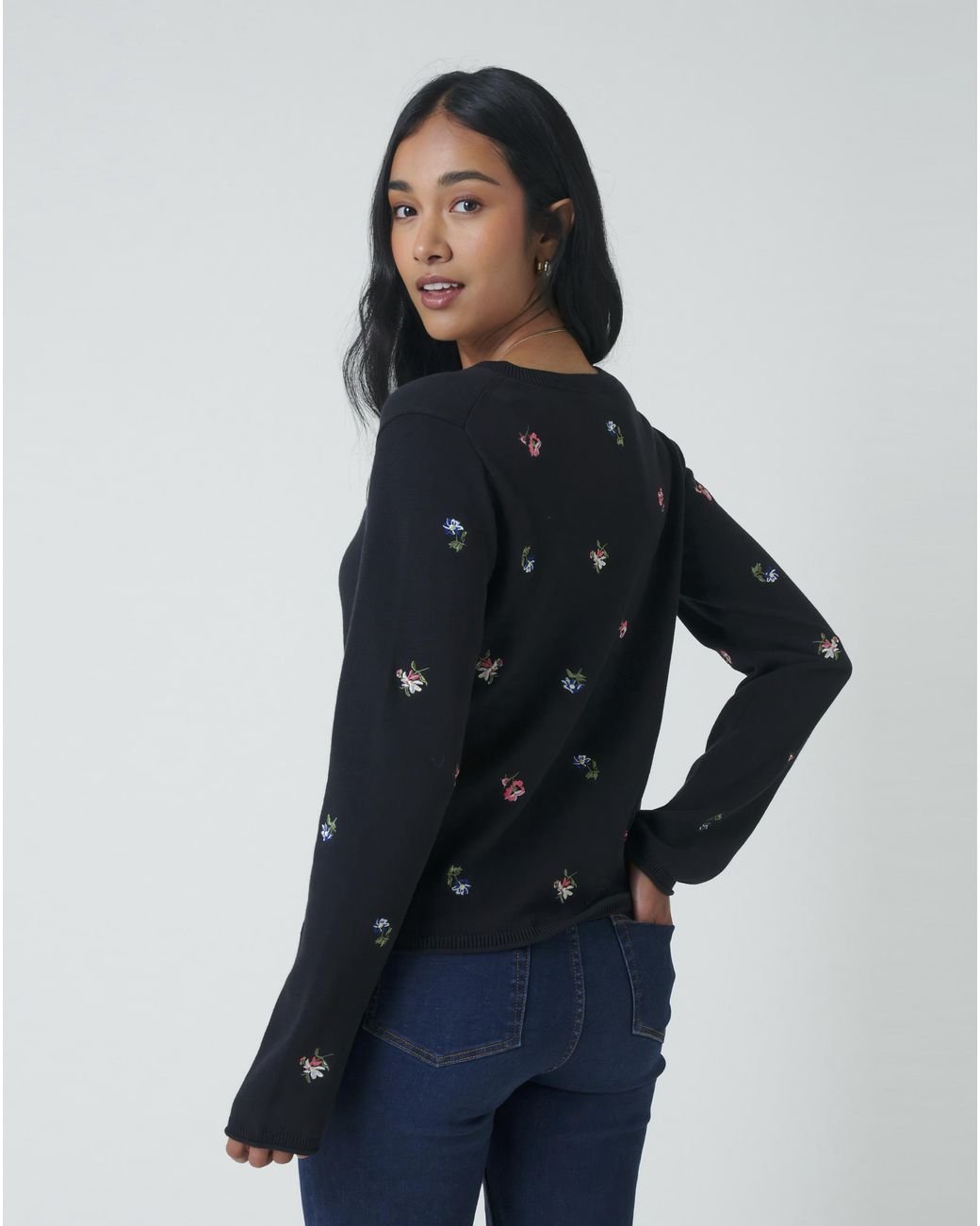 Nobody's Child Blue Nc Embroidered Cardigan