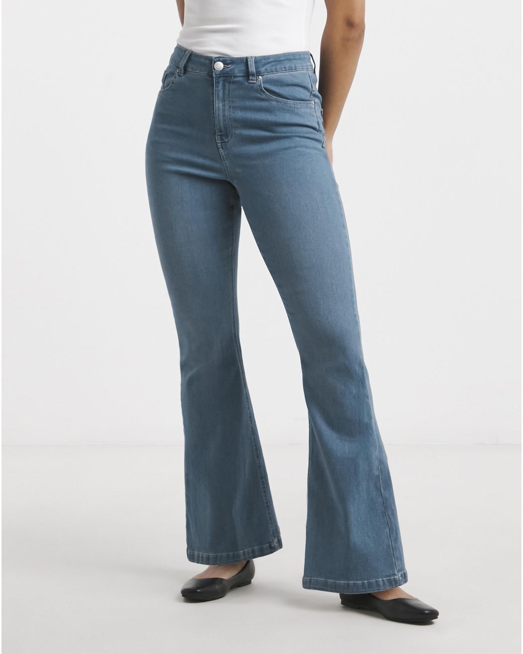 Simply Be Blue Flared Highwaist Super Stretch