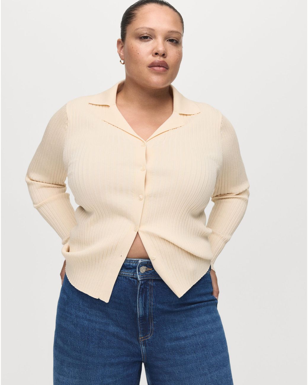 Mango Blue High Waisted Culotte Jean