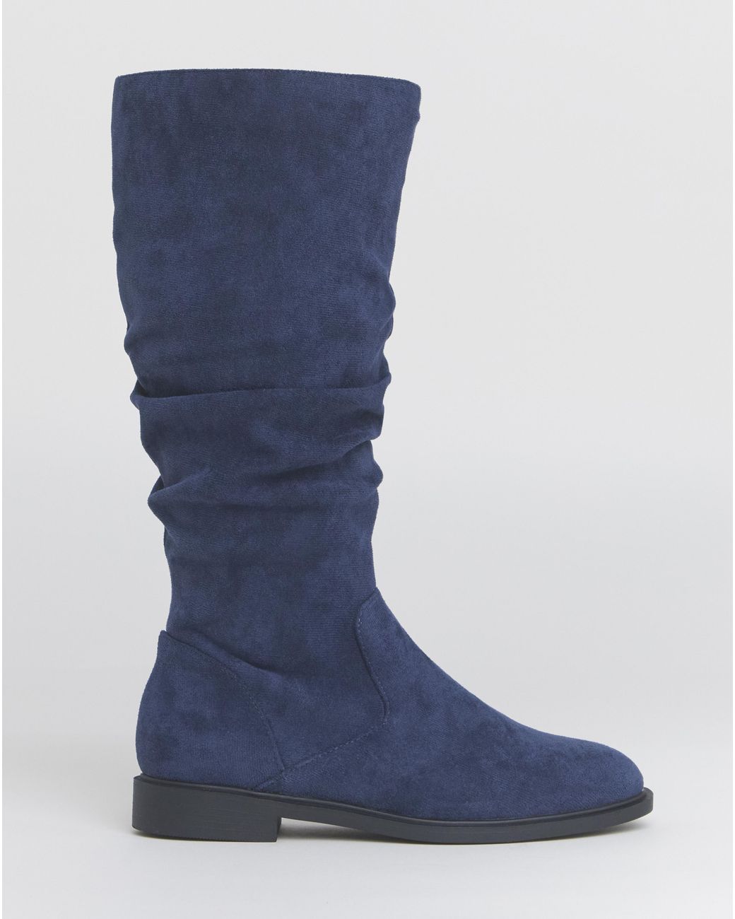 JD Williams Blue Knee High Ruched Boot E Sc