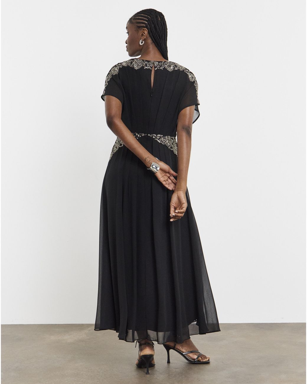 Joanna Hope Black Beaded Maxi Dress