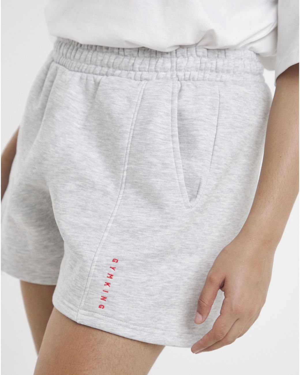 Gym King White Shadow Seam Detail Short