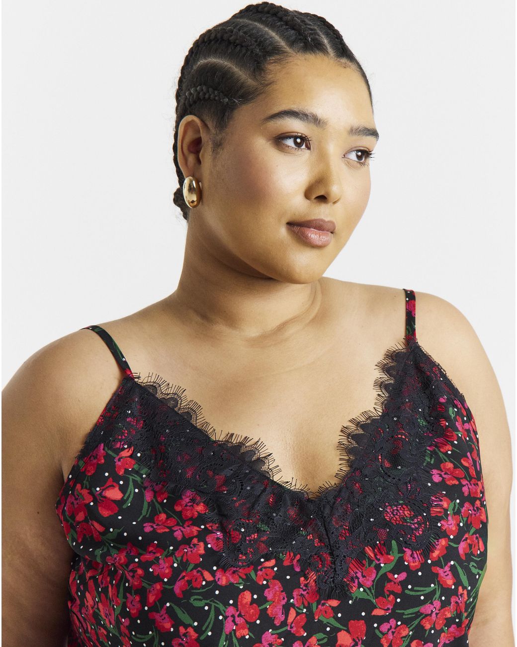 Simply Be Red Lace Trim Cami