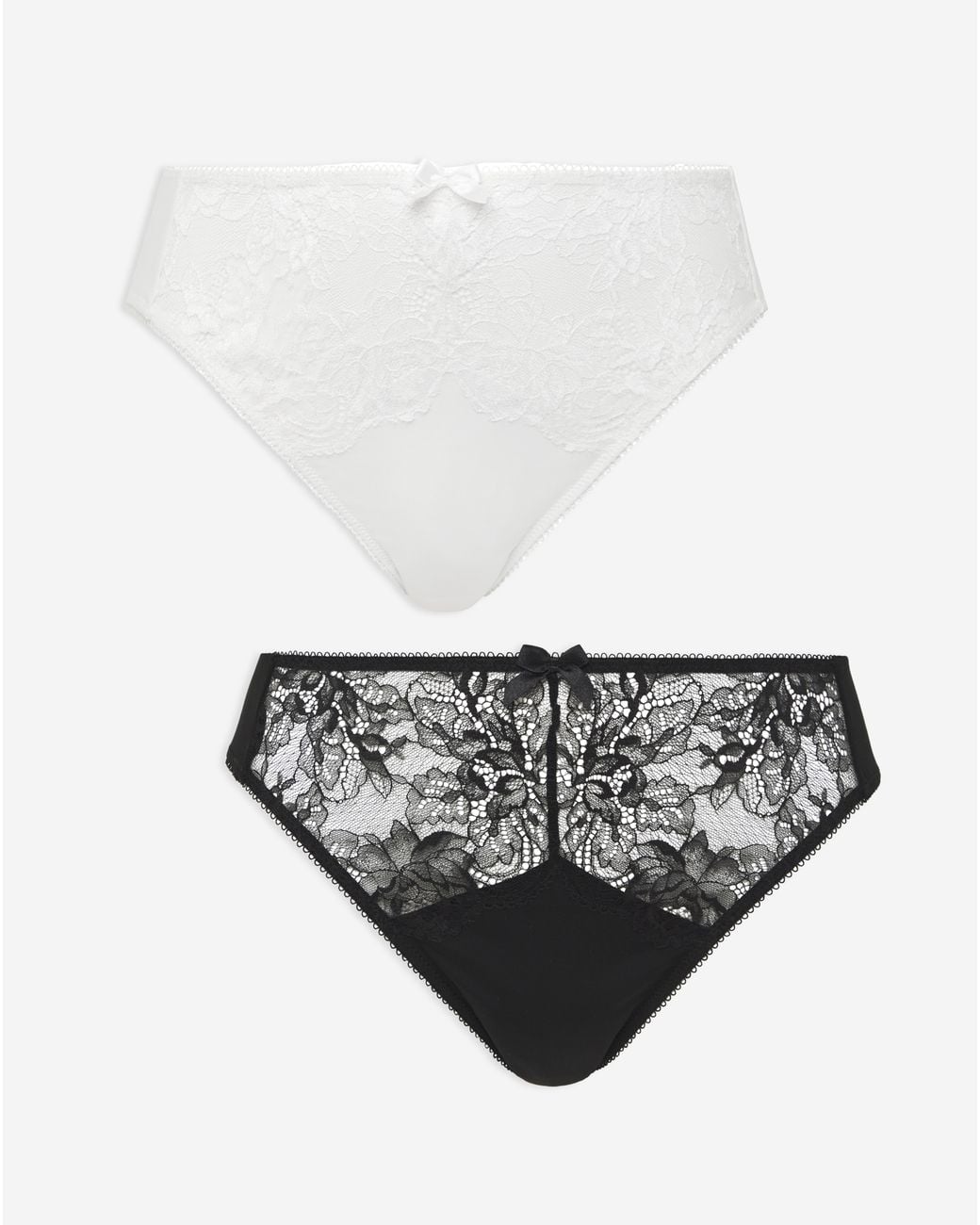 Pretty Secrets White 2 Pack Ella Lace Midi High Leg Briefs