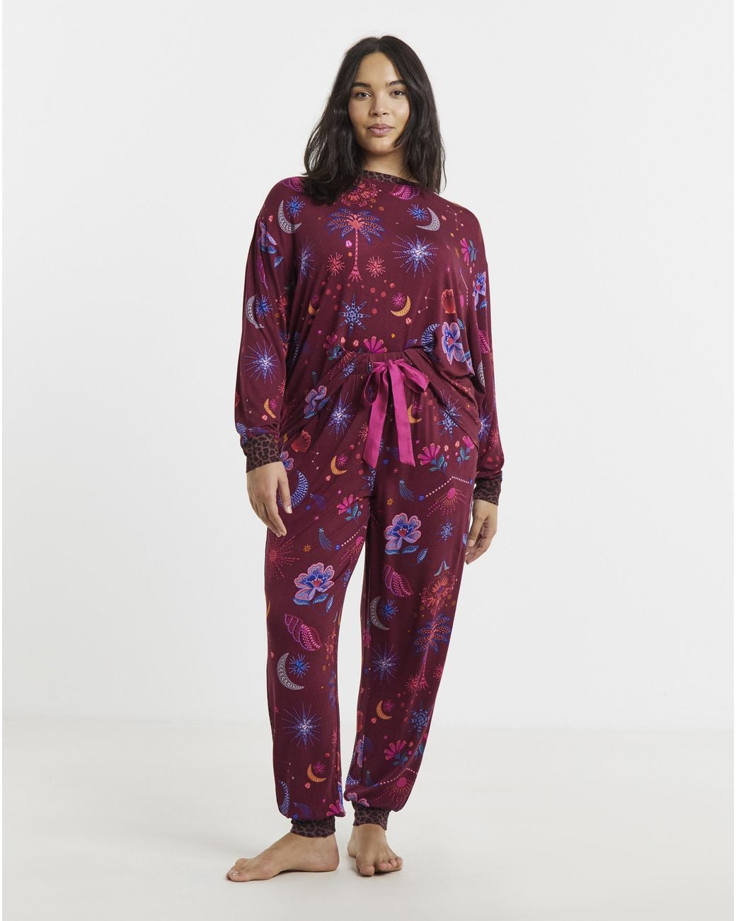 Pretty Secrets Red Figleaves Celestial Leopard Lounge Set